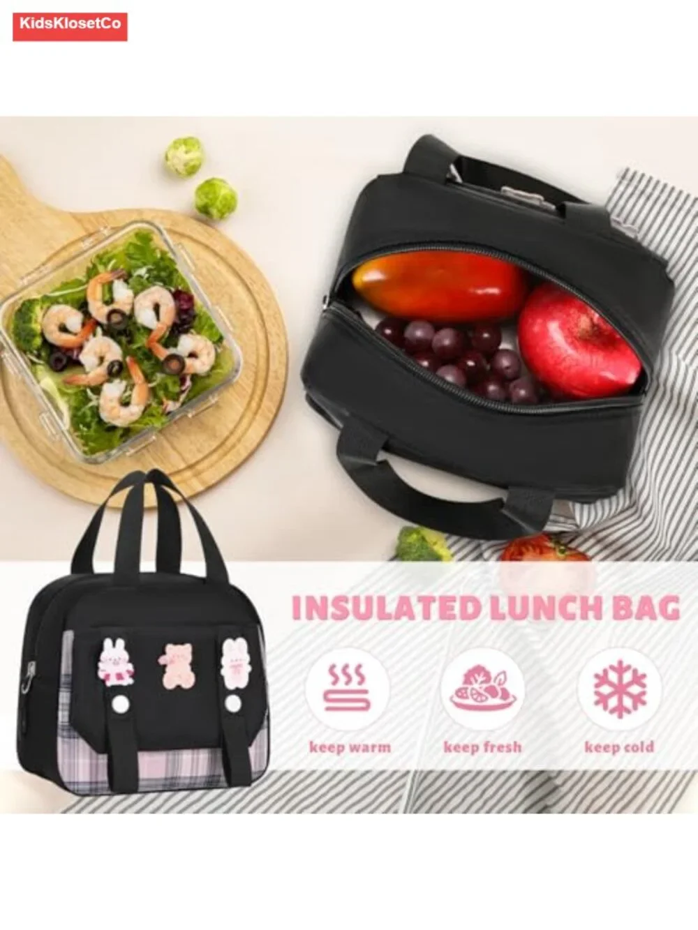 Kids Backpack Set with Lunch Bag Pencil Case Waterproof Nylon